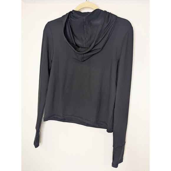 Gottex Peach Skin Lightweight Moisture Wicking Hoodie Womens Size XS Black - Picture 8 of 9